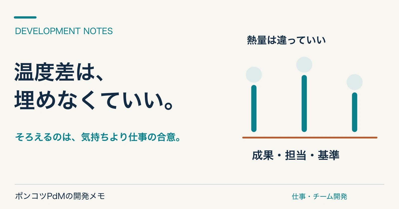 温度差は、埋めなくていい。 そろえるのは、気持ちより仕事の合意。